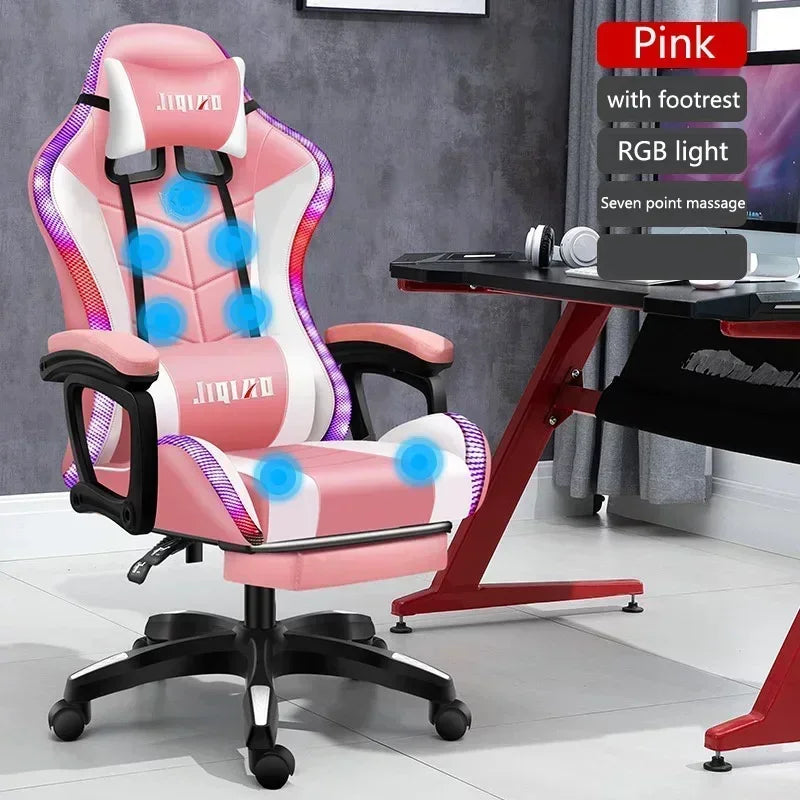 High Quality Gaming Chair RGB Light Office Chair Gamer Computer Ergonomic Swivel Chair Massage Recliner Gamer Chairs