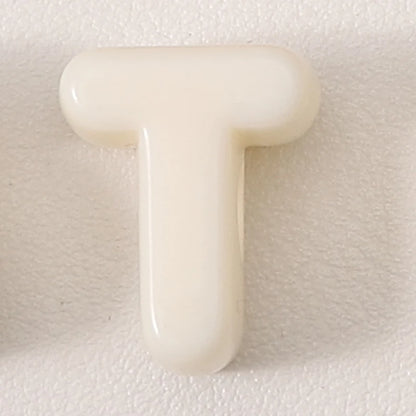 20pcs Beige Acrylic Large Hole Letter Loose Beads DIY Necklace