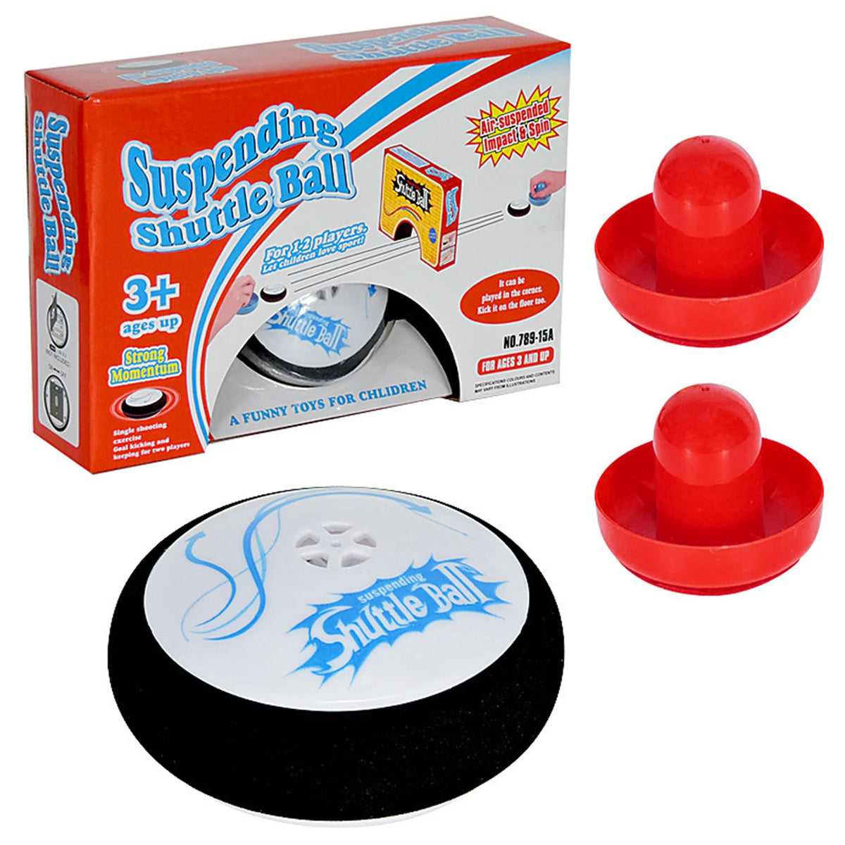 Air Hockey Hover Puck with 2 Pusher Paddles Electric Floating Hockey Tabletop Hockey Hover Puck for Sports Game Party Decor Gift