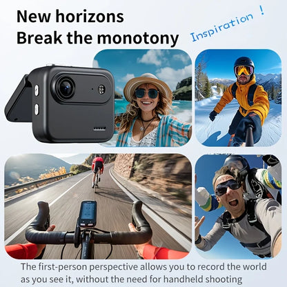 32GB 4K HD Flip Screen Thumb Camera Action Camera | Outdoor Recording, VLOG Cycling Camcorder, Anti Shake Flip Screen Panoramic Travel Shooting, Large Wide-angle First Person View Recording Camera, USB Charging, Lightweight S