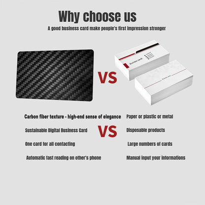 1Piece Digital Business Card Social Share NFC Carbon Fiber Smart NFC Card Business Card Fast Reading Ntag 215 Blank NFC Card