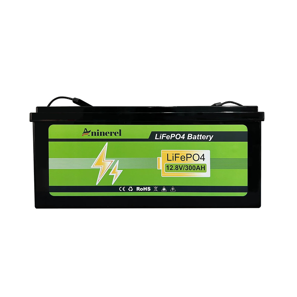 Aninerel 3840Wh 12V 300AH 24V 100Ah 2560Wh Lithium LiFePO4 Battery with 100A BMS Perfect for RV Golf Cart Solar Power System Trolling Motor