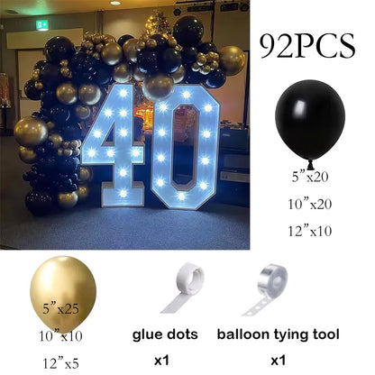 Metallic Gold White Balloons Garland 30th Birthday Party Decor Balloon Arch Kit Wedding Graduation Anniversary Decoration Globos