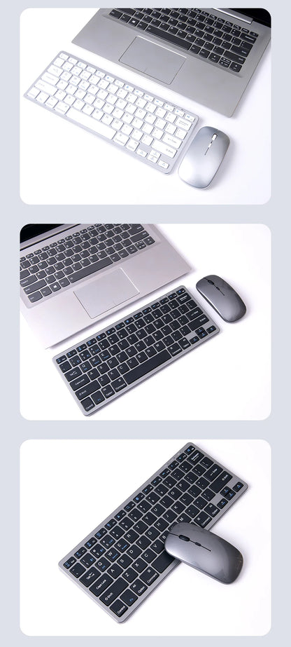 NexusClick 2.4G Wireless Keyboard Mouse Combo, Ergonomic Rechargeable Mini Multimedia Office Keyboard Set For PC Laptop Macbook