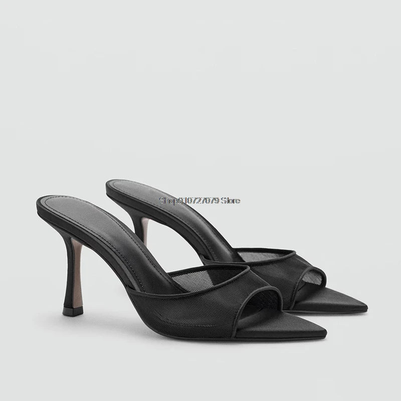 Women's High Heel Sandals 2026 Spring Summer New Painted Leather Fashionable Elegant Sandals Outdoor Wearable High Heel Slippers