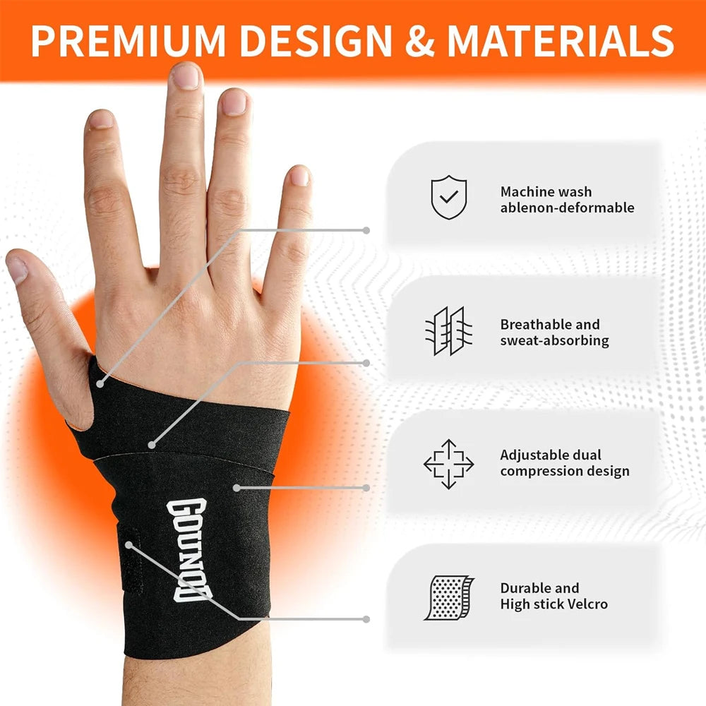Ultra Thin Wrist Brace - 1PC Adjustable Support for Basketball, Tennis, Yoga - Carpal Tunnel Relief for Men & Women