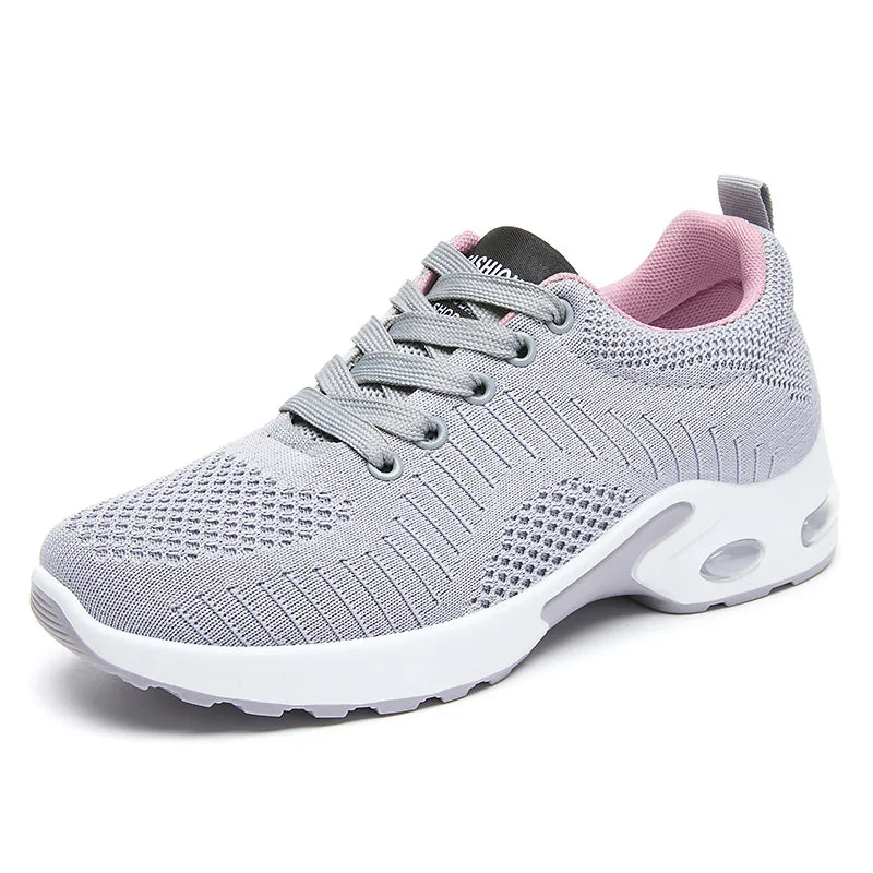 Spring Autumn Women Mesh Breathable Sports Shoes Lady Non-slip Running Shoes Adult Student Commuter Casual Shoes Everyday Casual