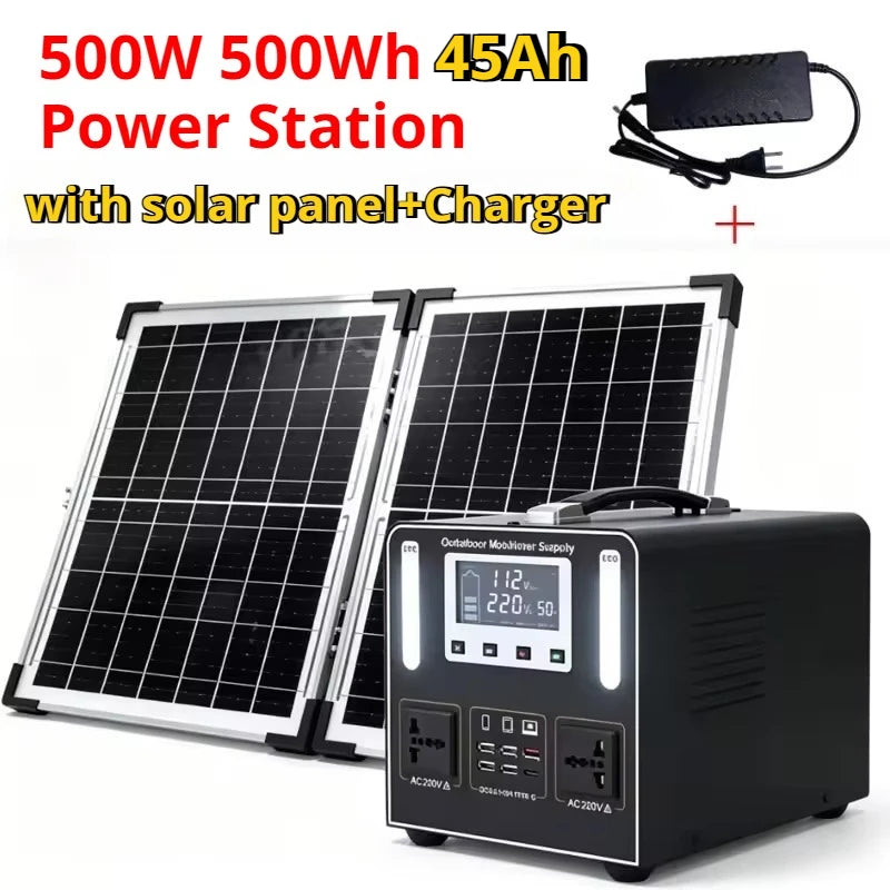 500W 220V Portable Power Station 500Wh 461Wh Solar Generator Emergency Power Bank Power Supply for Home Outdoor Camping Stall