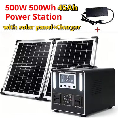 500W 220V Portable Power Station 500Wh 461Wh Solar Generator Emergency Power Bank Power Supply for Home Outdoor Camping Stall