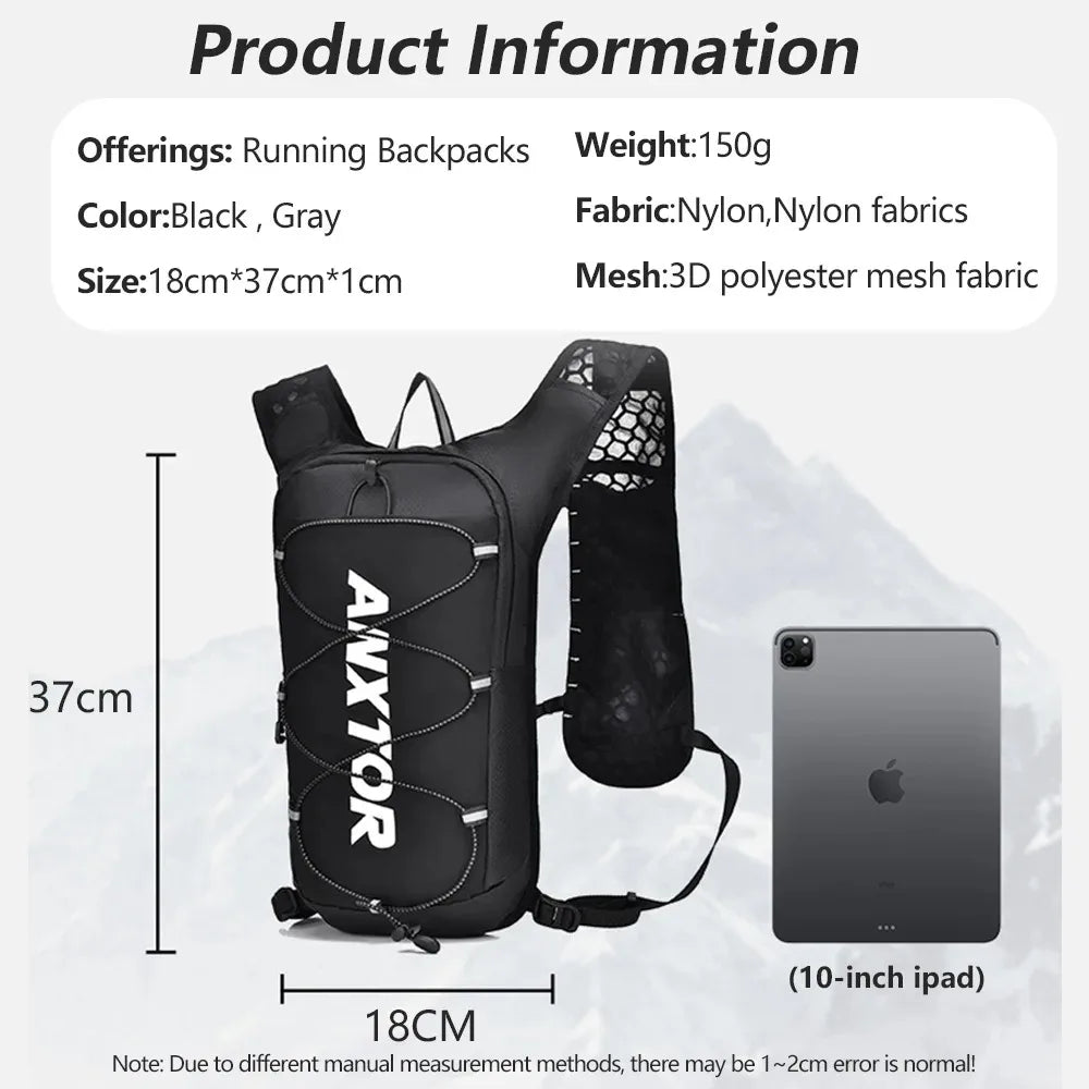 Ultralight 5L Trail Running Backpack Hydration Vest For Marathon Jogging Hiking Cycling, Compatible With Water Bladder