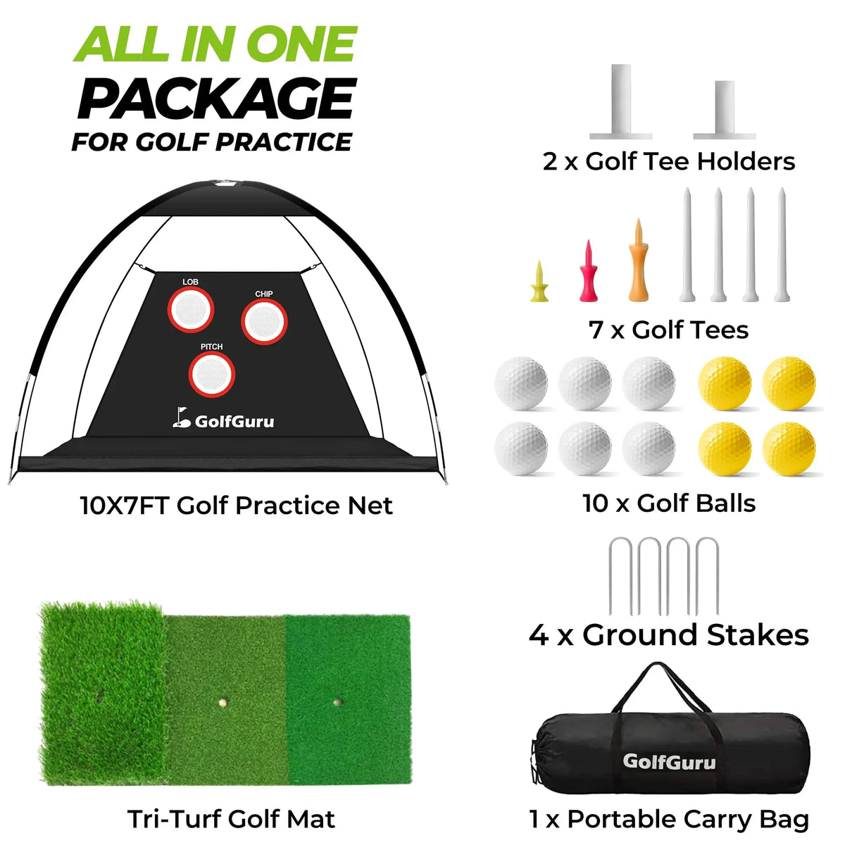 Golf High Impact Hitting Practice Net Golf Hitting Cage Indoor Outdoor Professional Exercise Practice Training Auxiliary Set