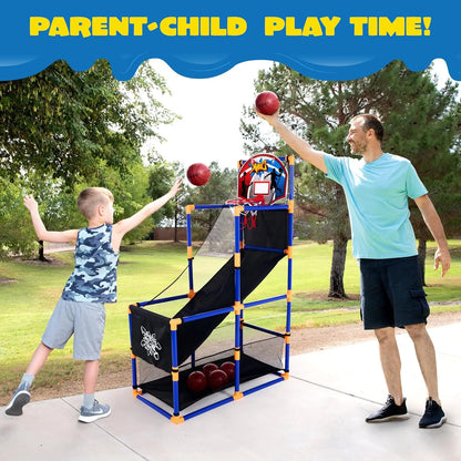 JOYFY Kids Arcade Basketball Game Set with 4 Balls and Hoop for 3-12 Years Old Indoor Outdoor Sport Play Holiday Birthday Gift