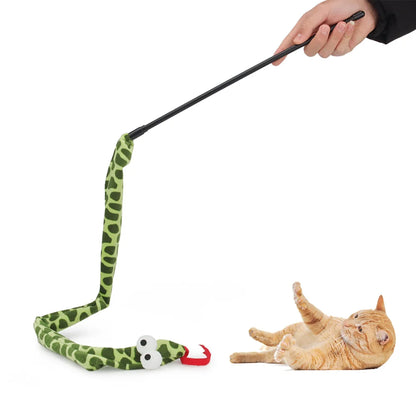 Tassel Snake Cat Teaser Stick Teasing Rod for Cats Toys Kitten Playing Scratch Pet Toy Wand