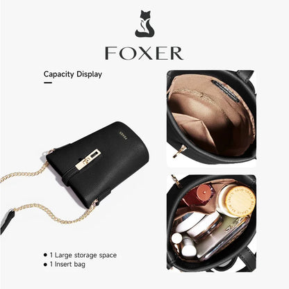FOXER Brand Chic Mini Cellphone Bag Women's Shoulder Bag PU Leather Fashion Girl's Travel Small Crossbody Bag Purse