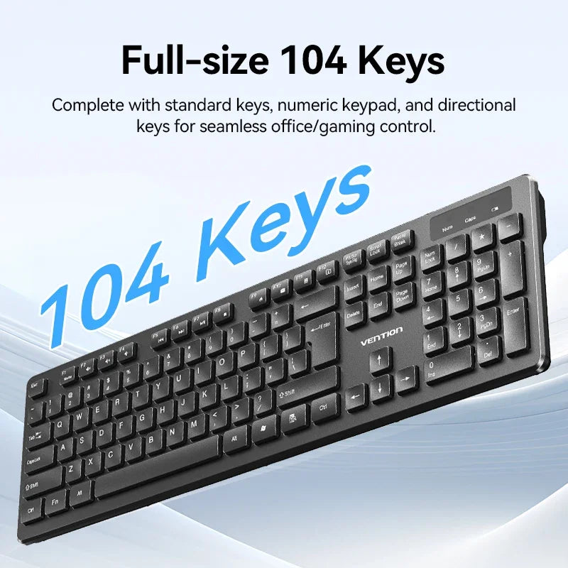 Vention Office Home Wireless Keyboard And Mouse Set Support English Spanish Computer Business Office Gaming Key Mouse Cover Kit