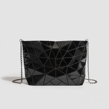 Women's Stylish Foldable Rhombus-Patterned Crossbody Bag, Korean and Japanese Trendy Shoulder and Handbag, Popular Fashion Item