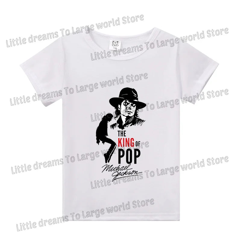 Michael Jackson T-shirt Children Clothing Singer Printed Cotton Tops Boy Girl MJ Summer Tee Shirts Casual Clothes Birthday Gift