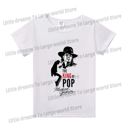 Michael Jackson T-shirt Children Clothing Singer Printed Cotton Tops Boy Girl MJ Summer Tee Shirts Casual Clothes Birthday Gift