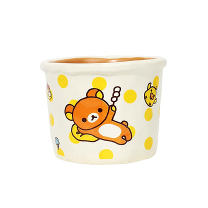 Mtutu 2026 New Rilakkuma Ceramic Tableware Set Cute Printed Plate Soup Bowl Fruit Plate Mug Cup Set Home Supplies Holiday Gifts