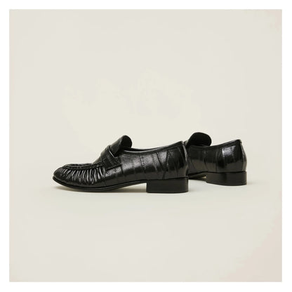 100% Genuine Eel Skin Flat Shoes Trendy Style High-End Good-Looking All-Matching Comfortable Refined and Simple  A40101