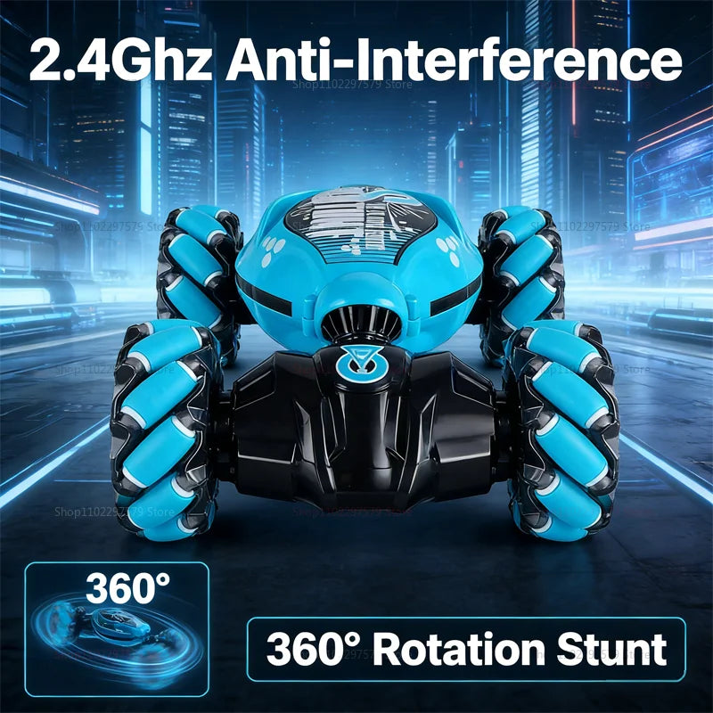 New 4WD RC Drift Car 360° Rotation Music LED Lights Gesture Remote Control Stunt Cars Climbing Off-Road Toys For Kids Teens Gift
