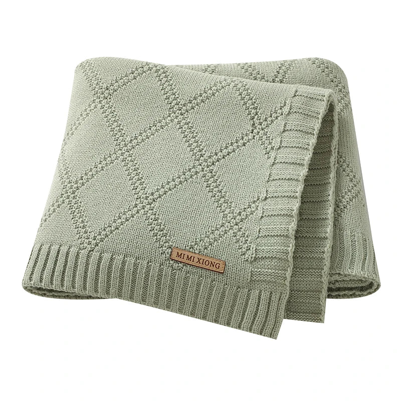 Newborn Baby Swaddle Wrap Blankets for Stroller 90*70cm Knitted Infant Boys & Girls Solid Receiving Blanket Toddler Throw Quilts
