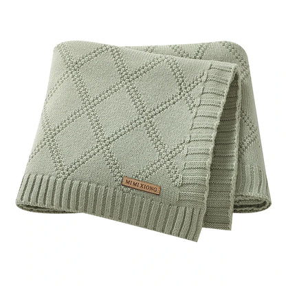 Newborn Baby Swaddle Wrap Blankets for Stroller 90*70cm Knitted Infant Boys & Girls Solid Receiving Blanket Toddler Throw Quilts