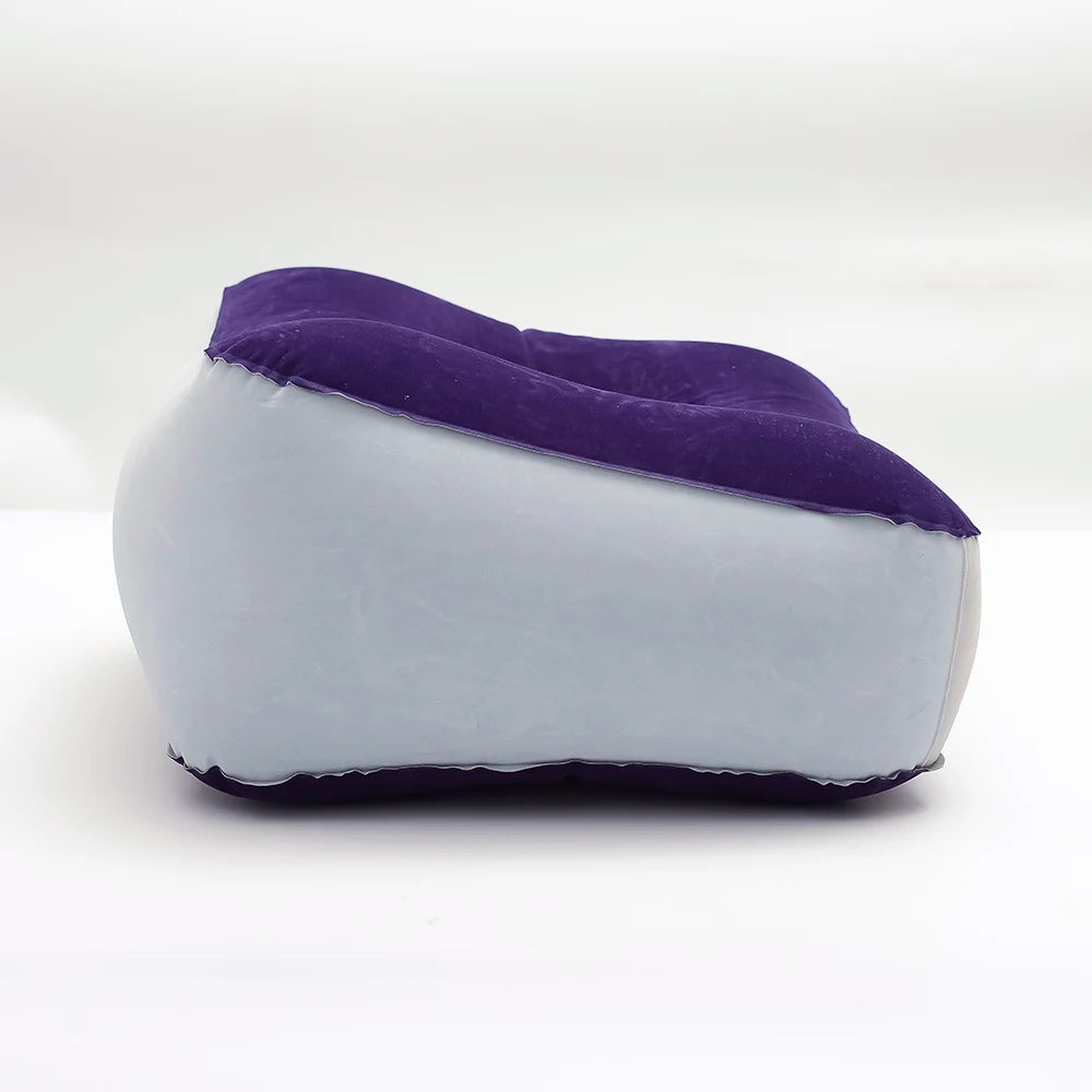 PVC inflatable flocking car foot mat outdoor elevated foot bath massage leisure foot pillow, matched with leak repair patch