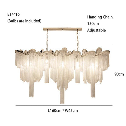 Luxury Tassels Led Pendant Lights New Gold Lustres Hanging Lamps For Ceiling Modern Decoration Home Decor For Bedroom Chandelier