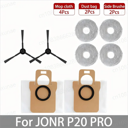 For JONR P20 PRO / T5 Pro Robot Vacuum Cleaner Accessories Main Side Brush Hepa Filter Mop Cloth Dust Bag Replacement