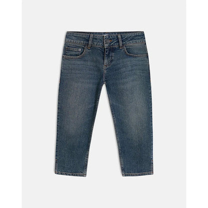 Women's Denim Pencil Capri Pants Button Low Rise Slim Fit Cropped Jeans with Side Slits Hemline Summer Stretch Capris