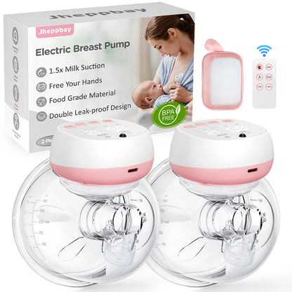2 Pcs Electric Wearable Breast Pump 1200mAh USB Chargable Silent Milk Extractor Painless Automatic Milker Comfort Breastfeeding