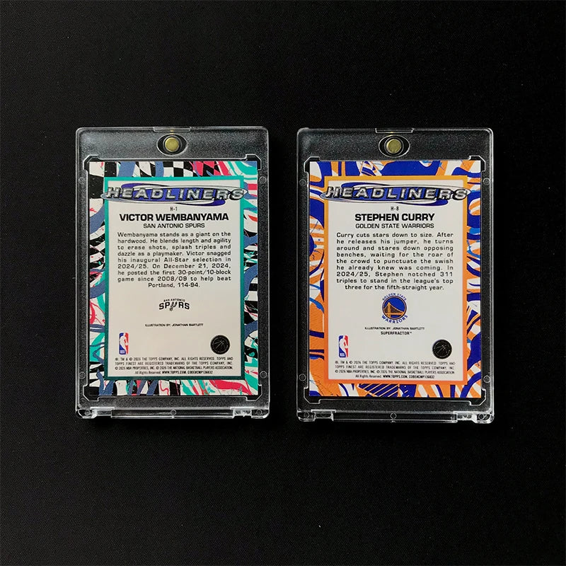Topps 2026 Finest Big Head Comic Teka Warriors Curry Spurs Text Class SSP Original Reproduction Self-Made Card Refraction Gift