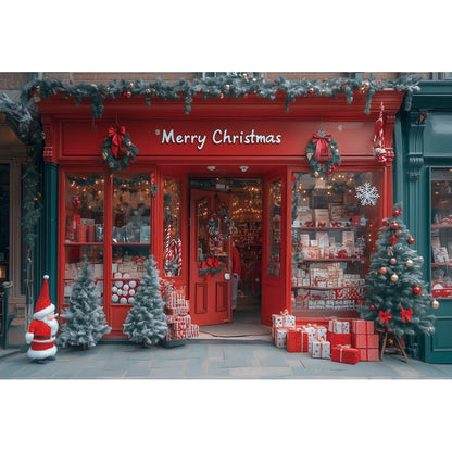 Christmas Candy Toy Store Christmas Tree Gift Theme Banner Background, Birthday Party Decoration Photography Background Cloth