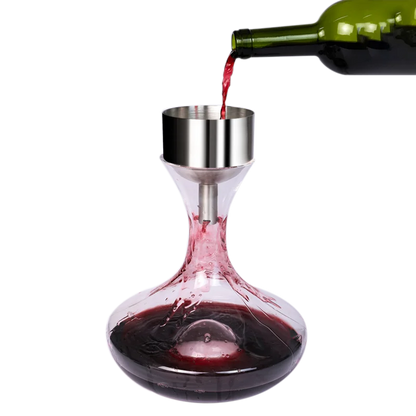 Stainless Steel Wine Aerator Shower Funnel with Sediment Strainer