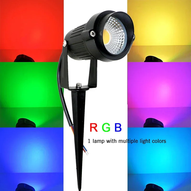 LED Lawn Light Lamp RGB Waterproof Spotlight Green Yellow Courtyard Landscape Illuminated Trees Lights Ground Mounted Floodlight