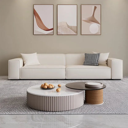 Italian Minimalist Fabric Sofa Compact Straight Design for Small Apartment Office Rental Room Modern Living Room Furniture