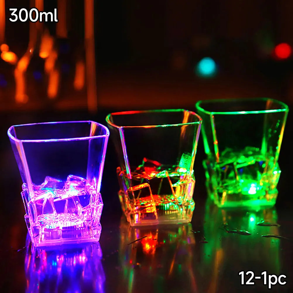 Induction LED Automatic Glowing Cup Flashing Cup Wine Beer Whisky Mug Water Beverage Drinking Glass Party Decorative Supplies
