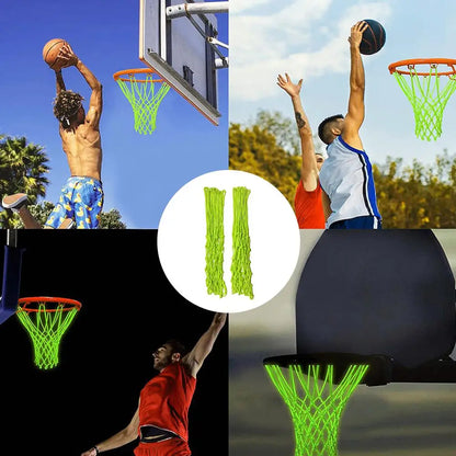 Nightlight Basketball Net Nylon Glowing Basketball Hoop Rim Net 50CM 12 Loops Standard Size Glowing Basketball Net