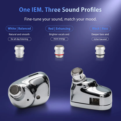 JUZEAR Nimbus HiFi IEM Dynamic In-ear Earphone 3 Tuning Nozzles 3.5+4.4mm/ 3.5mm+Type-C Mic Gaming Headphone Music Earbuds