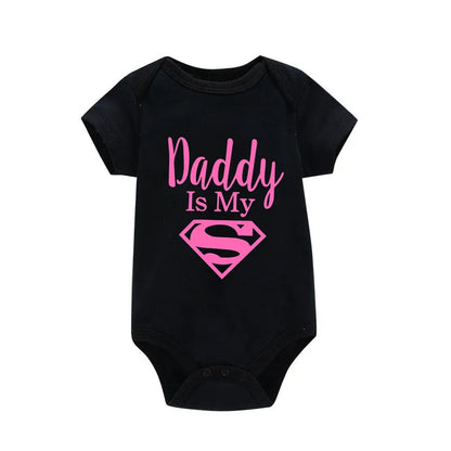 Baby Romper Newborn Baby Boys Girls Clothes Gold Daddy Is My Hero