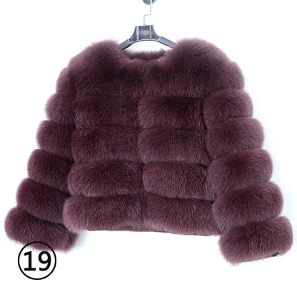 2023 Natural Real Fox Fur Coat Women Winter Warm Luxury Fur Jacket Detachable Long Sleeves Female Vest Furry Coats Outerwear