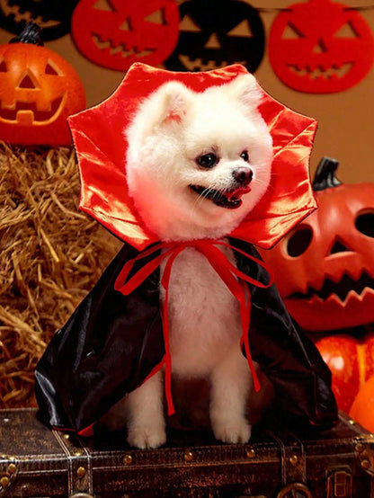 1 PC Halloween Red & Black Vampire Cape, Pet Costume SP260705215361087732970