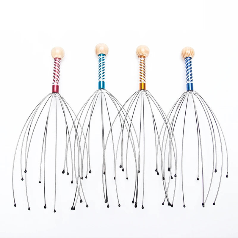 1PC Octopus Head Scalp Relaxation Massage Pain Relief Body Massager Stress Release Relaxing Claw Metal Massager Device Unisex