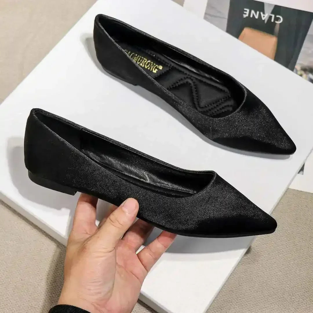 Ladies Footwear Low Heel Elegant Office Non Slip Women's Flat Shoes Casual Summer 2025 Comfortable Young Social 2025 New In