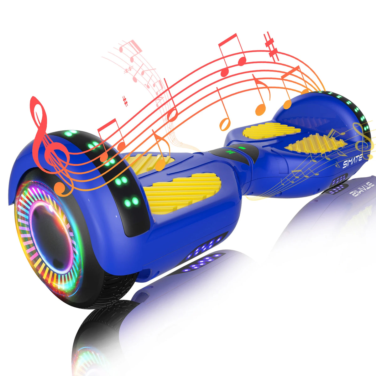 SIMATE P6 Hoverboard, 6.5" Self Balancing Scooter, All Terrain Hover Boards with Bluetooth, APP Control and LED Lights for Kids Adults