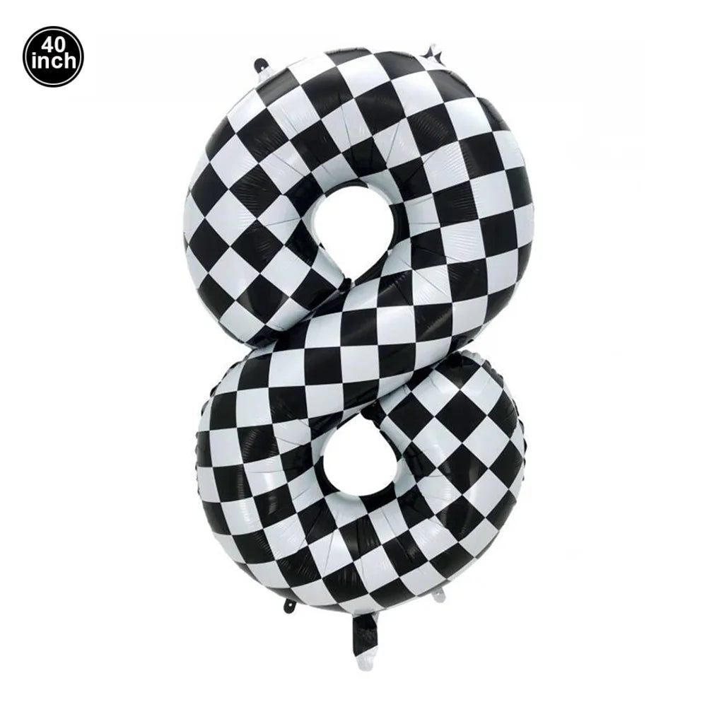 40'' Number Race Car Balloon Racetrack Balloon Truck Bike Wheels Tire Racing Car Theme Party Supplies Boys' Birthday Party Favor
