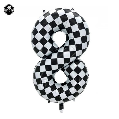 40'' Number Race Car Balloon Racetrack Balloon Truck Bike Wheels Tire Racing Car Theme Party Supplies Boys' Birthday Party Favor