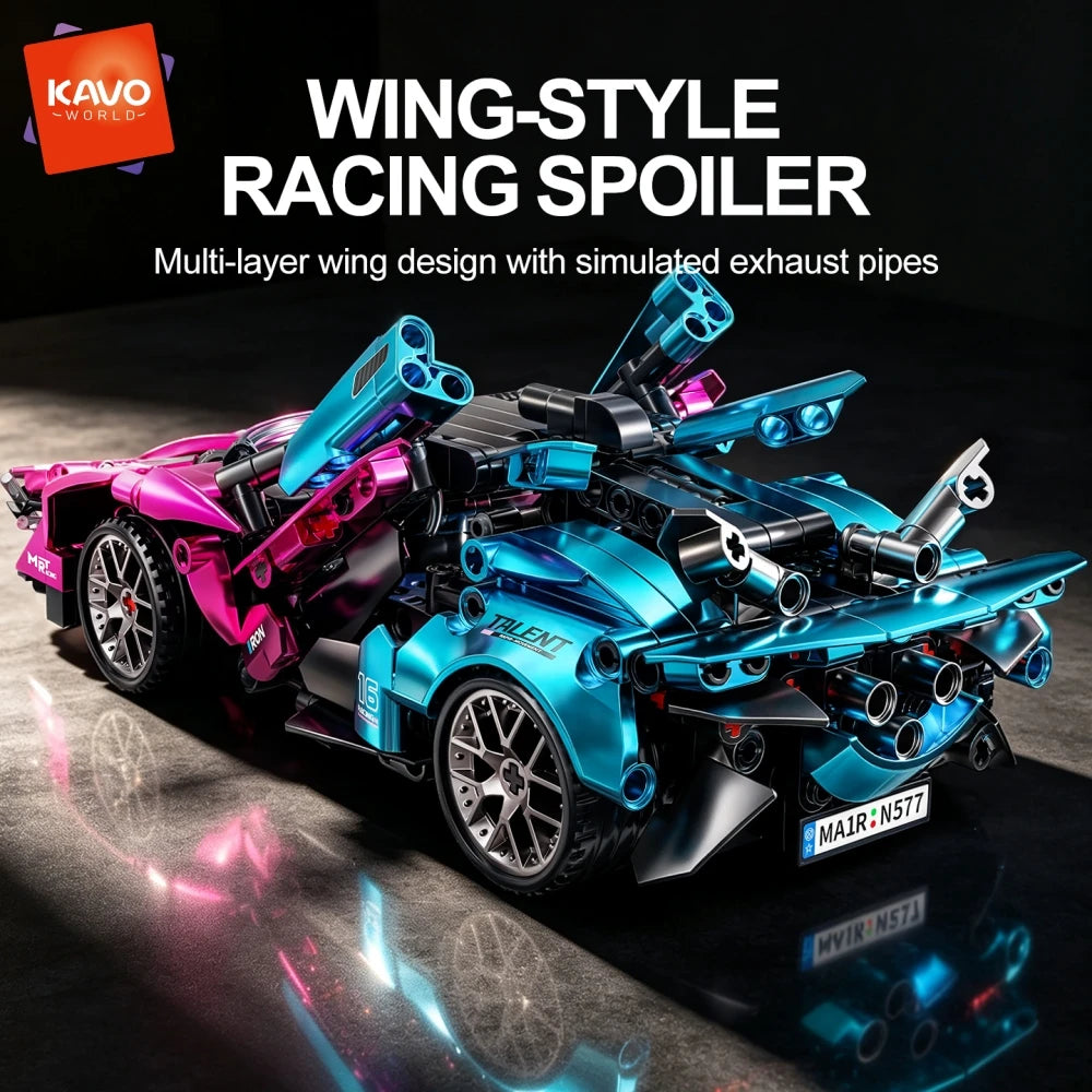 KAVOWORLD New Simulation City Sports Car Building Kit 467pcs High-Speed Racing Car Blocks Set Plated Exotic Small Supercar Vehicle Model Scissor Doors Collectible Display Super Bricks Puzzle Toy DIY Assembly Desktop Decor Hal