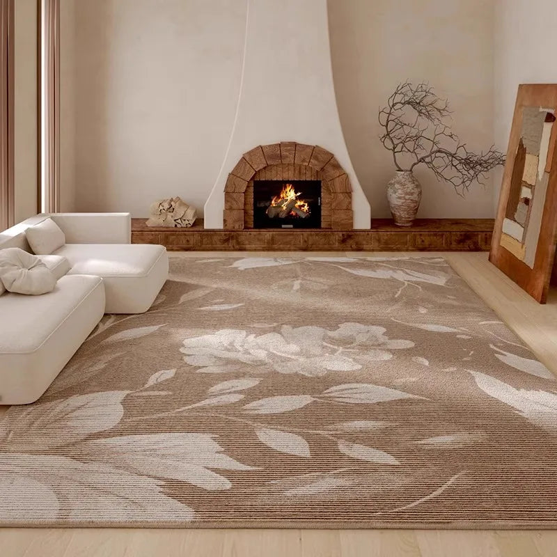 Large Living Room Carpet Retro-style High-end Aesthetic Bedroom Fluffy Bedside Rug Creative Unique Artistic Coffee Table Mats 러그